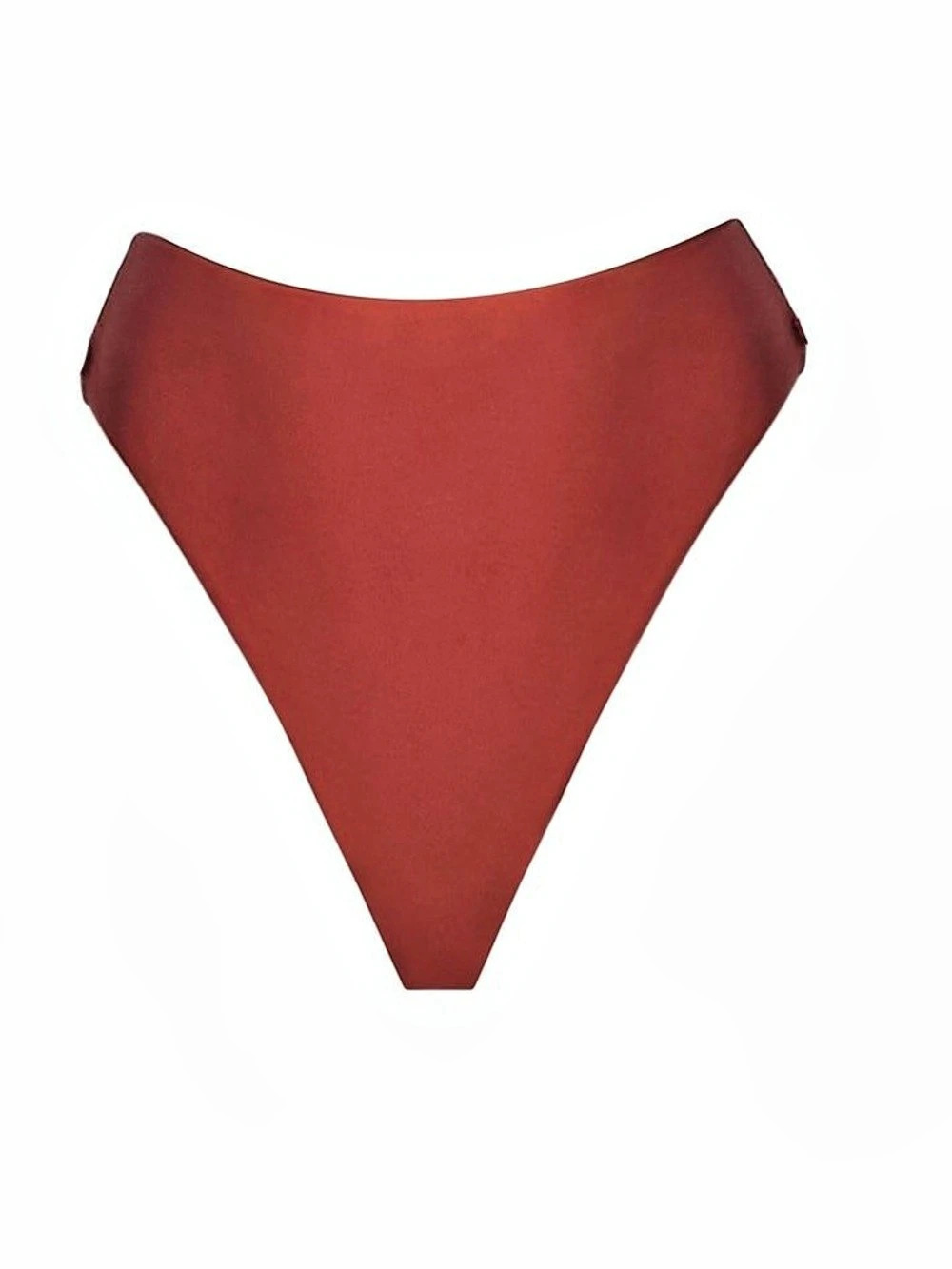 Andrea Iyamah Liva High Cut Bikini Bottom Chocolate Rust Brown Shimmer NWT
